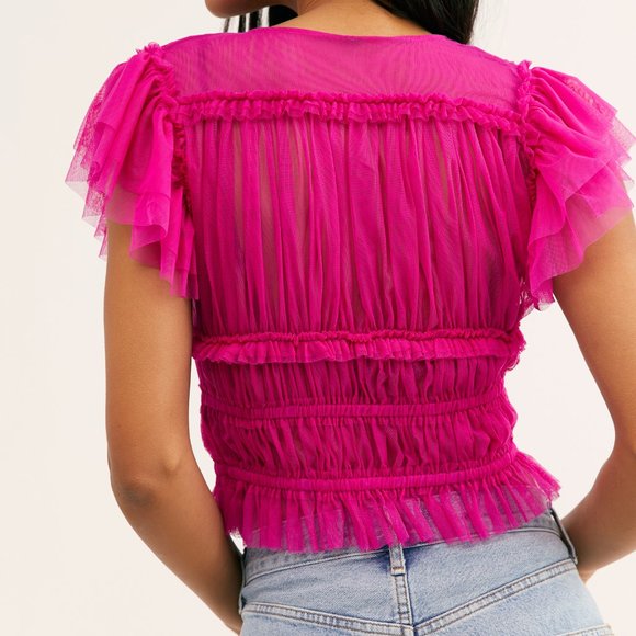 Free People Making Me Smile Top Pink S NWT - Picture 2 of 10